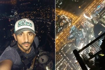 Sheikh Hamdan climbs to the top of Burj Khalifa and the view looks incredible